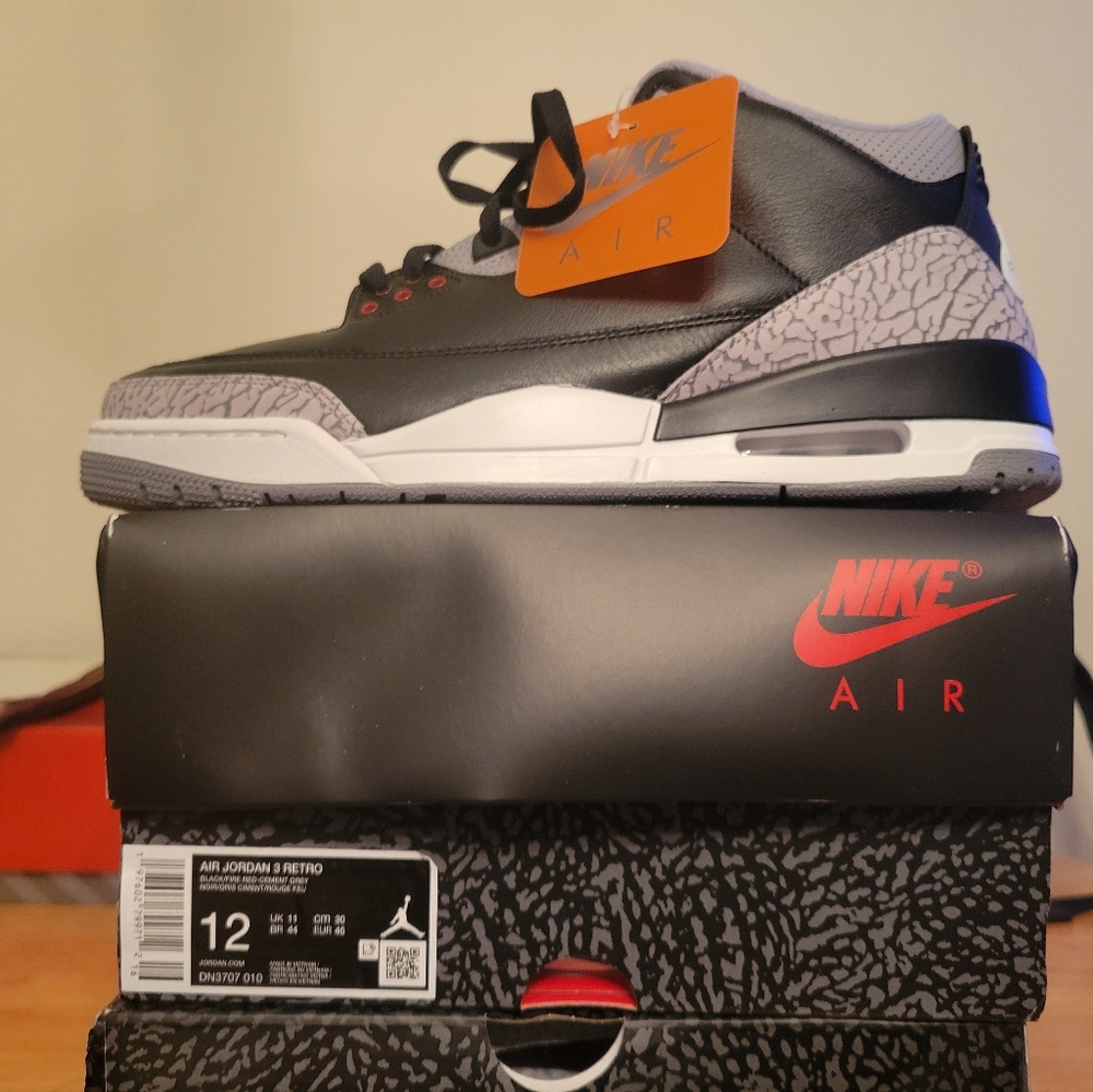 Jordan III Black Cement Size 12 NIB